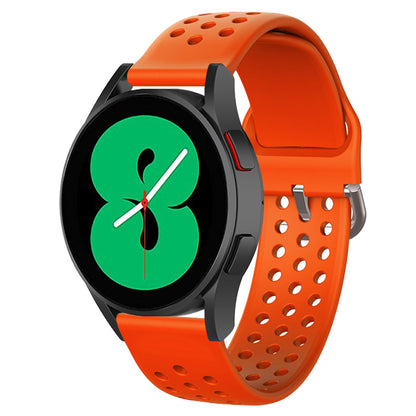 20mm Universal Round Holes Breathable Silicone Smart Watch Strap Replacement Wrist Band