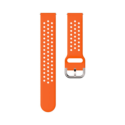 20mm Universal Round Holes Breathable Silicone Smart Watch Strap Replacement Wrist Band