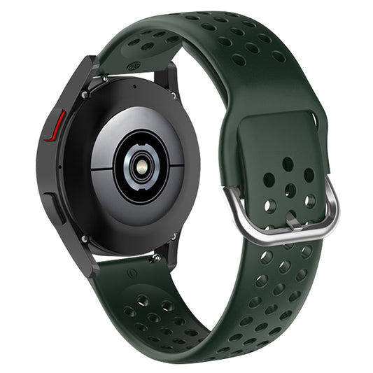 20mm Universal Round Holes Breathable Silicone Smart Watch Strap Replacement Wrist Band