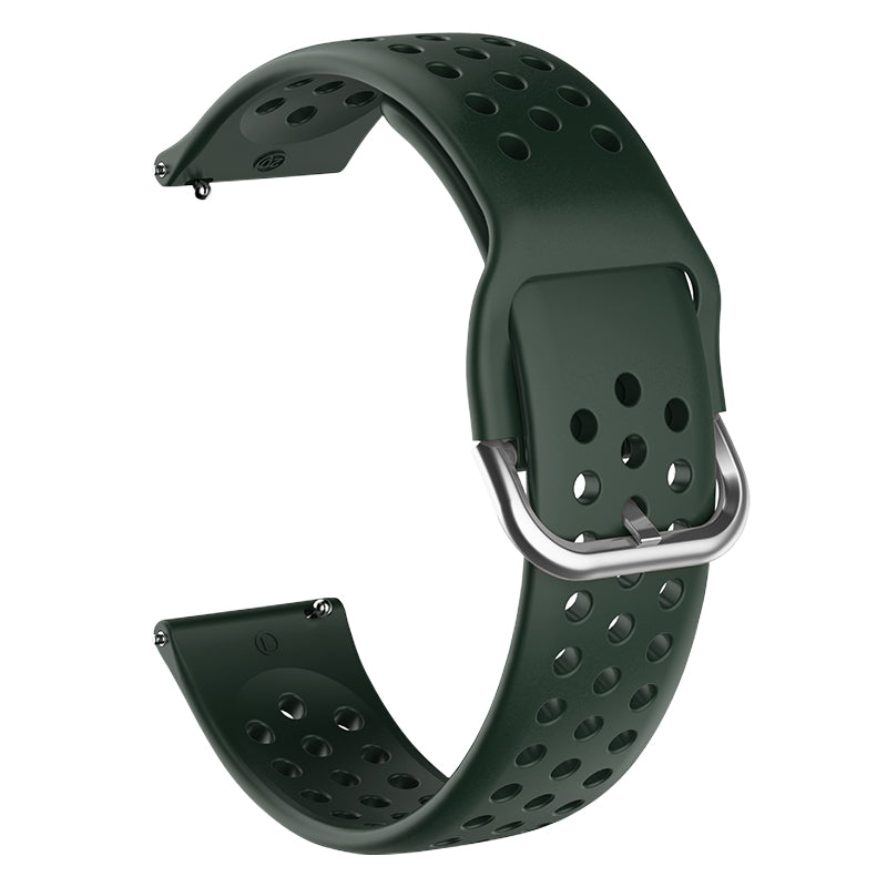 20mm Universal Round Holes Breathable Silicone Smart Watch Strap Replacement Wrist Band