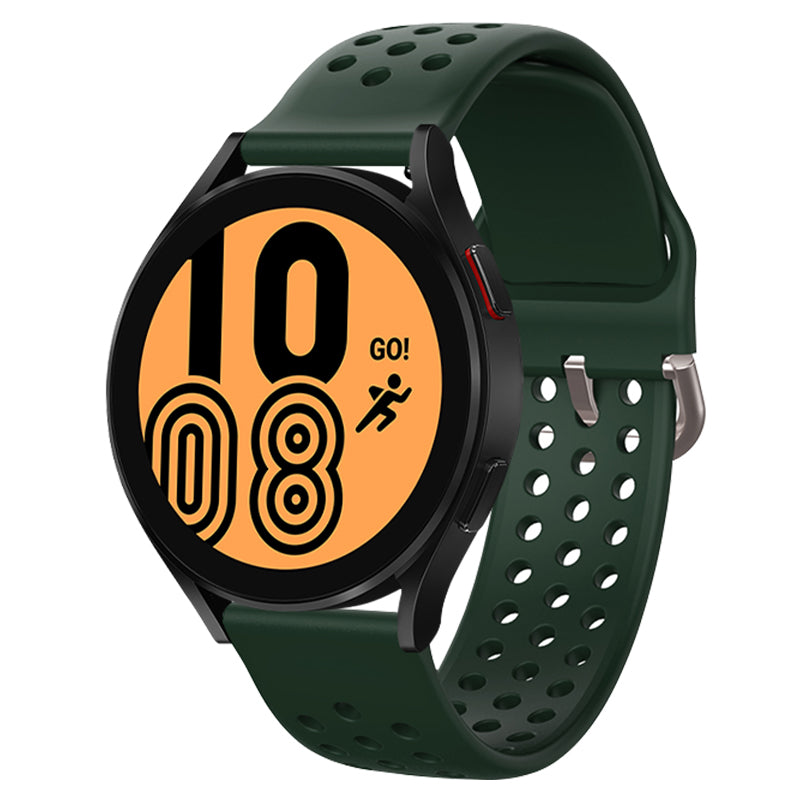 20mm Universal Round Holes Breathable Silicone Smart Watch Strap Replacement Wrist Band