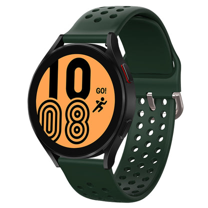 20mm Universal Round Holes Breathable Silicone Smart Watch Strap Replacement Wrist Band