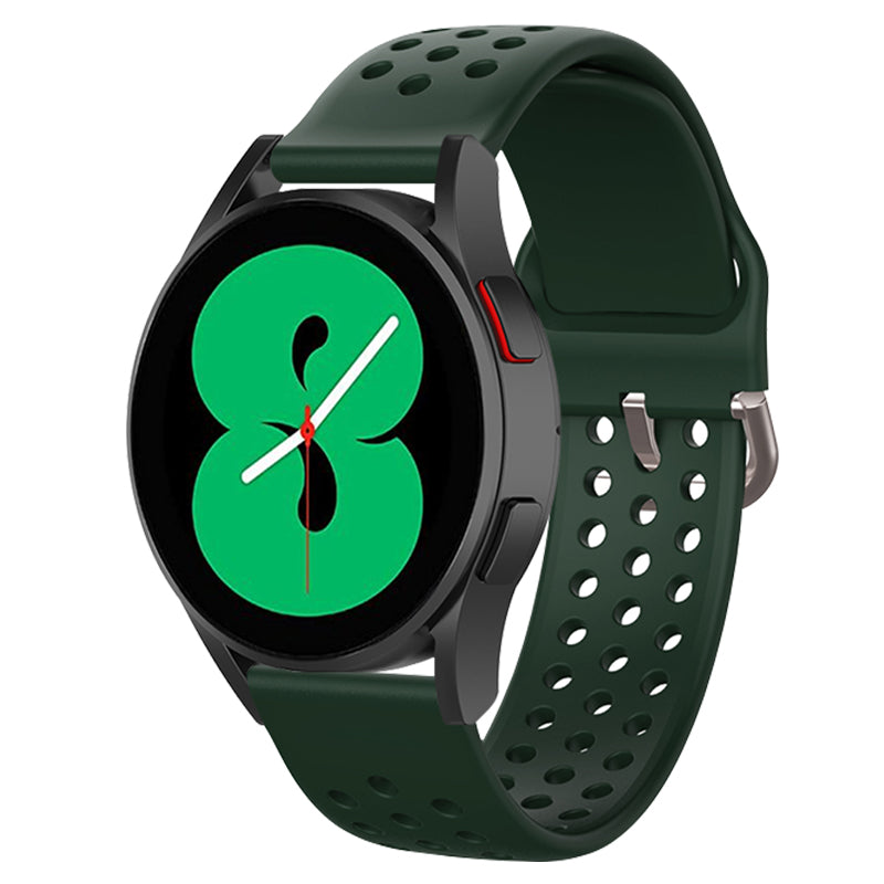 20mm Universal Round Holes Breathable Silicone Smart Watch Strap Replacement Wrist Band