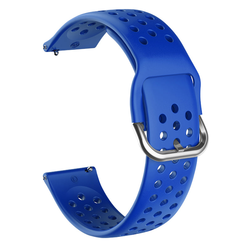 20mm Universal Round Holes Breathable Silicone Smart Watch Strap Replacement Wrist Band