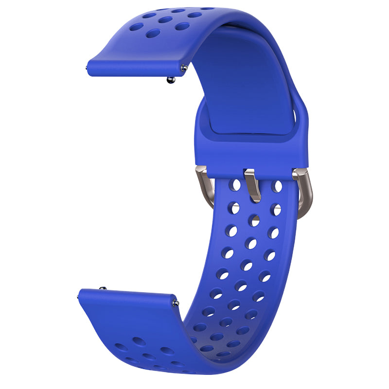 20mm Universal Round Holes Breathable Silicone Smart Watch Strap Replacement Wrist Band