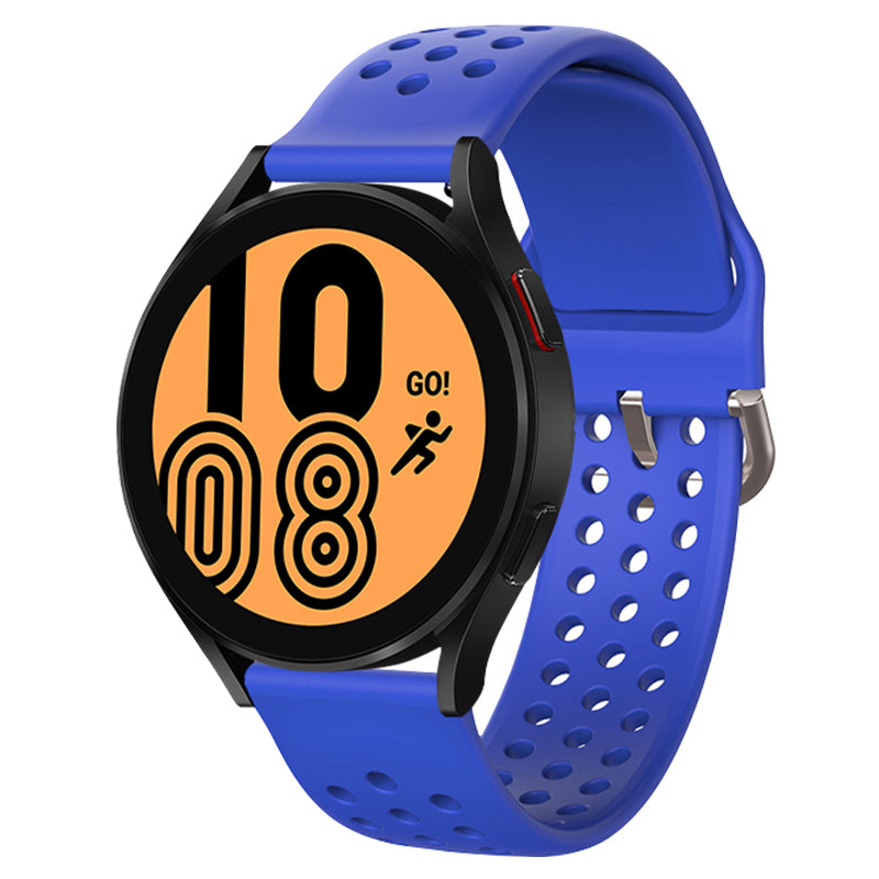 20mm Universal Round Holes Breathable Silicone Smart Watch Strap Replacement Wrist Band