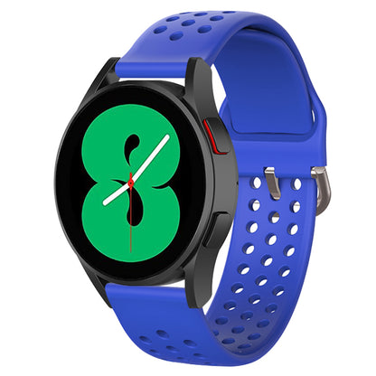 20mm Universal Round Holes Breathable Silicone Smart Watch Strap Replacement Wrist Band