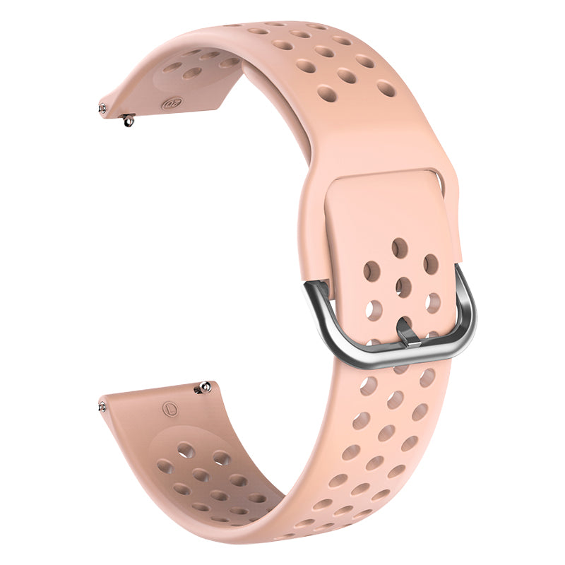 20mm Universal Round Holes Breathable Silicone Smart Watch Strap Replacement Wrist Band