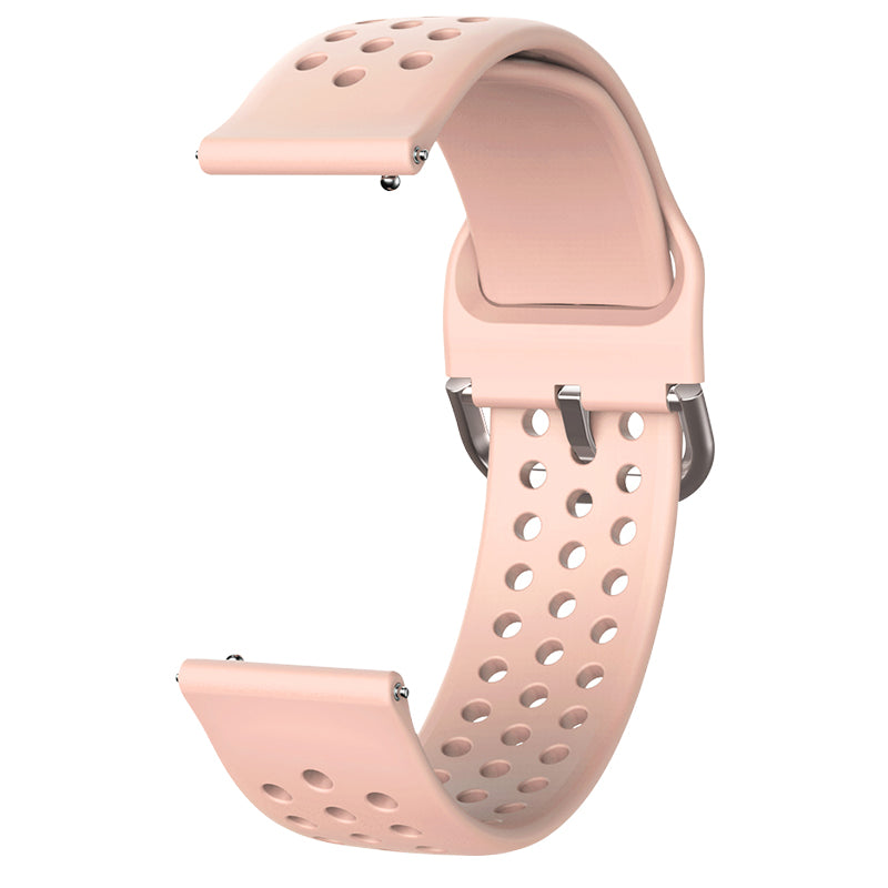 20mm Universal Round Holes Breathable Silicone Smart Watch Strap Replacement Wrist Band