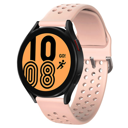 20mm Universal Round Holes Breathable Silicone Smart Watch Strap Replacement Wrist Band