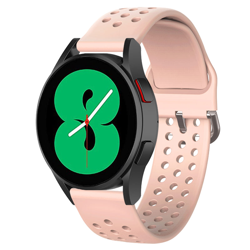 20mm Universal Round Holes Breathable Silicone Smart Watch Strap Replacement Wrist Band