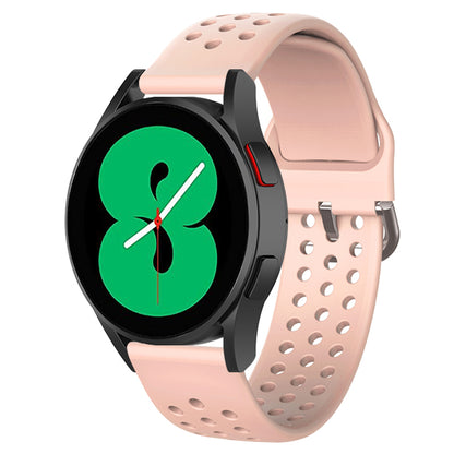 20mm Universal Round Holes Breathable Silicone Smart Watch Strap Replacement Wrist Band