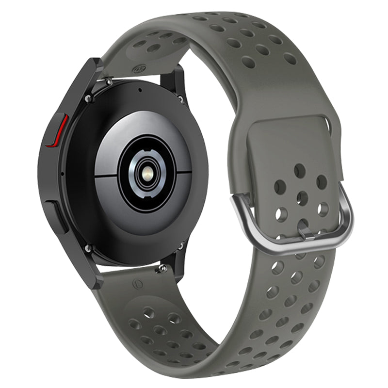20mm Universal Round Holes Breathable Silicone Smart Watch Strap Replacement Wrist Band