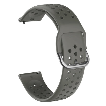 20mm Universal Round Holes Breathable Silicone Smart Watch Strap Replacement Wrist Band