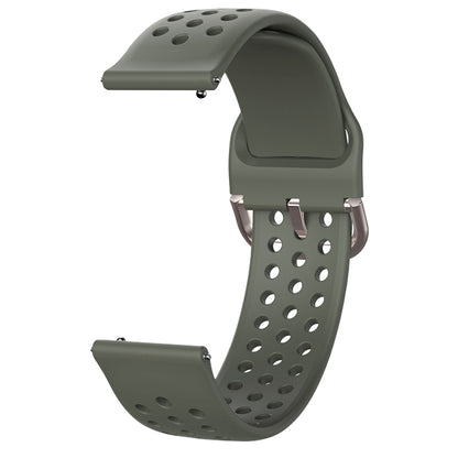 20mm Universal Round Holes Breathable Silicone Smart Watch Strap Replacement Wrist Band