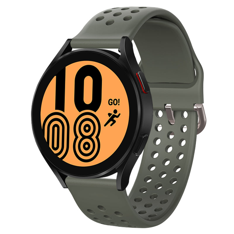 20mm Universal Round Holes Breathable Silicone Smart Watch Strap Replacement Wrist Band