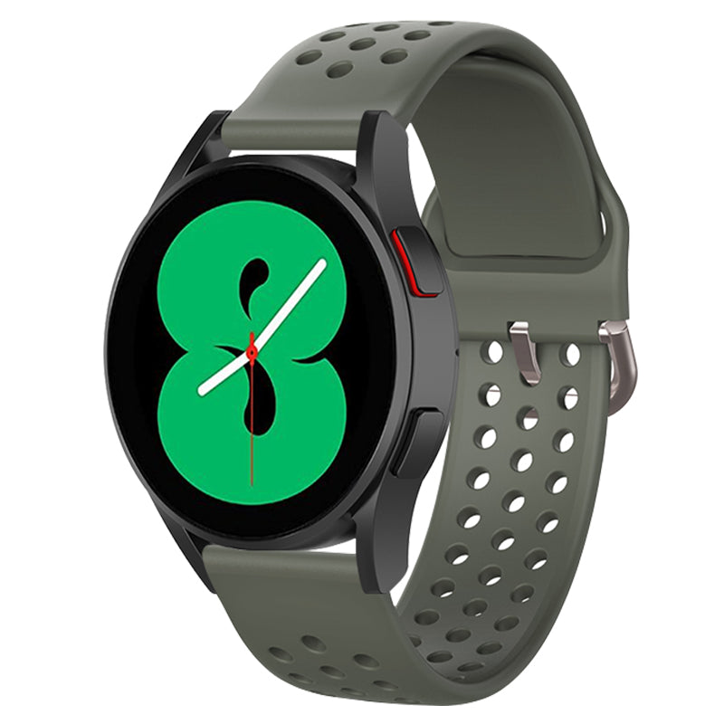 20mm Universal Round Holes Breathable Silicone Smart Watch Strap Replacement Wrist Band