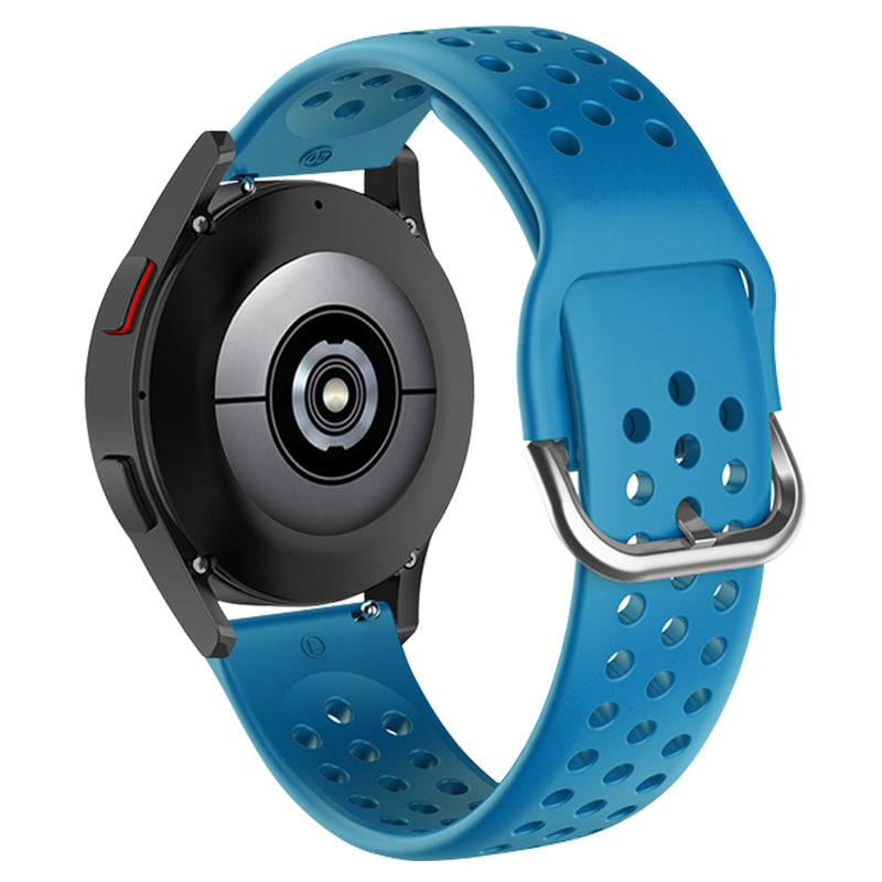 20mm Universal Round Holes Breathable Silicone Smart Watch Strap Replacement Wrist Band