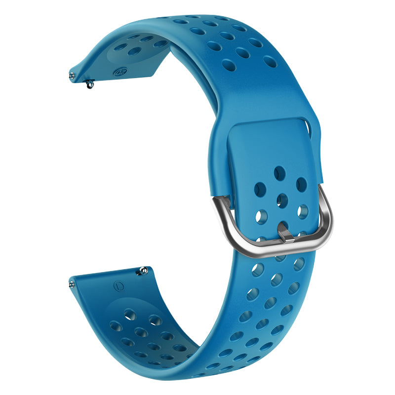 20mm Universal Round Holes Breathable Silicone Smart Watch Strap Replacement Wrist Band