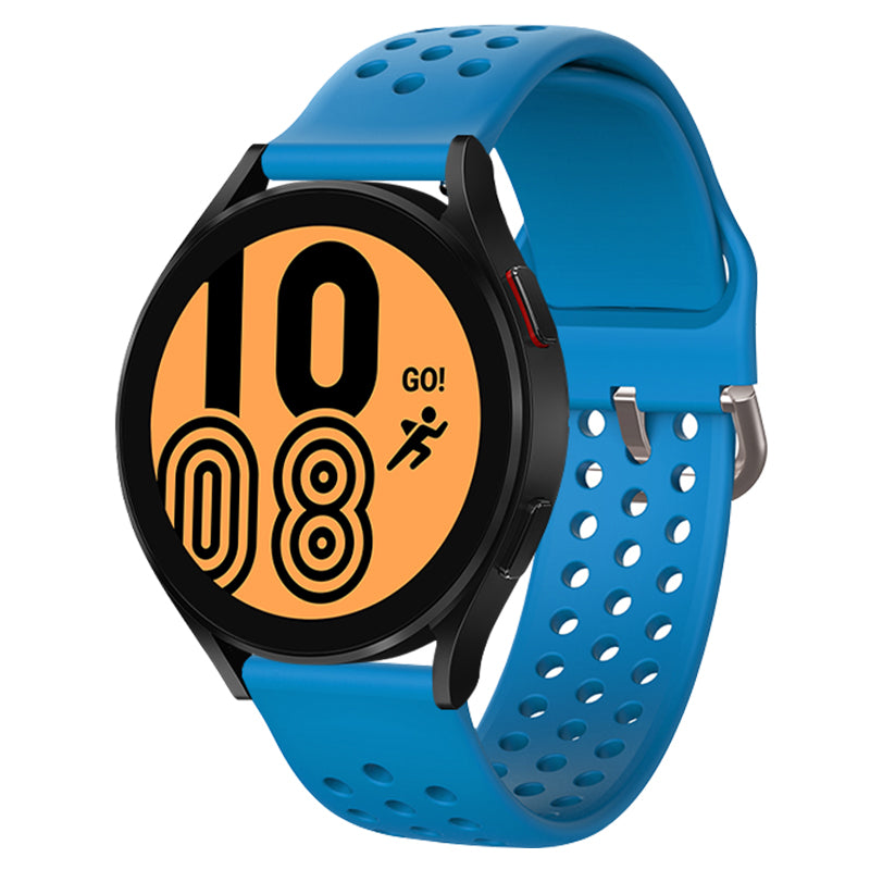 20mm Universal Round Holes Breathable Silicone Smart Watch Strap Replacement Wrist Band