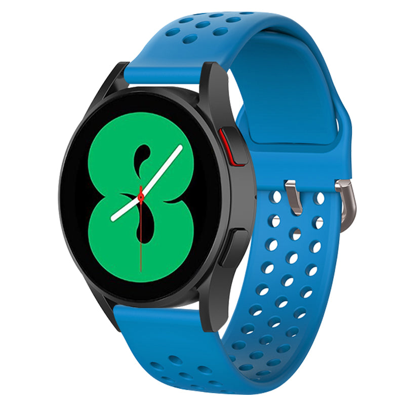 20mm Universal Round Holes Breathable Silicone Smart Watch Strap Replacement Wrist Band