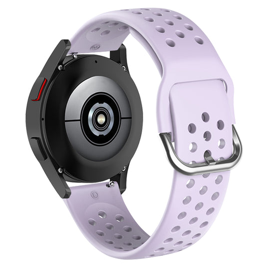 20mm Universal Round Holes Breathable Silicone Smart Watch Strap Replacement Wrist Band