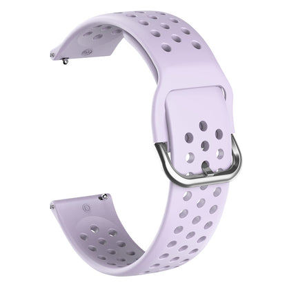 20mm Universal Round Holes Breathable Silicone Smart Watch Strap Replacement Wrist Band