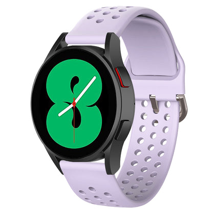 20mm Universal Round Holes Breathable Silicone Smart Watch Strap Replacement Wrist Band