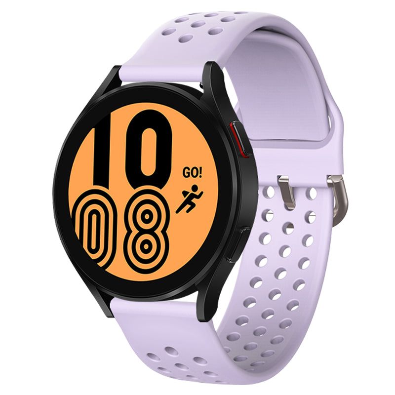 20mm Universal Round Holes Breathable Silicone Smart Watch Strap Replacement Wrist Band