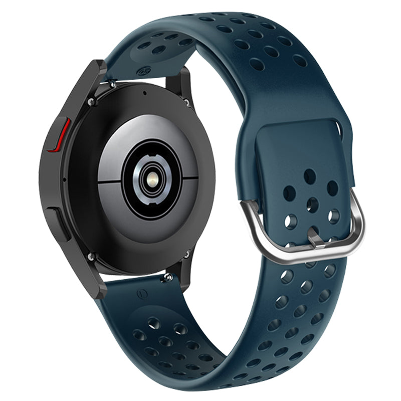 20mm Universal Round Holes Breathable Silicone Smart Watch Strap Replacement Wrist Band