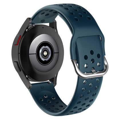 20mm Universal Round Holes Breathable Silicone Smart Watch Strap Replacement Wrist Band