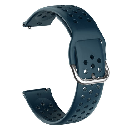 20mm Universal Round Holes Breathable Silicone Smart Watch Strap Replacement Wrist Band
