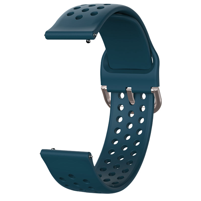 20mm Universal Round Holes Breathable Silicone Smart Watch Strap Replacement Wrist Band