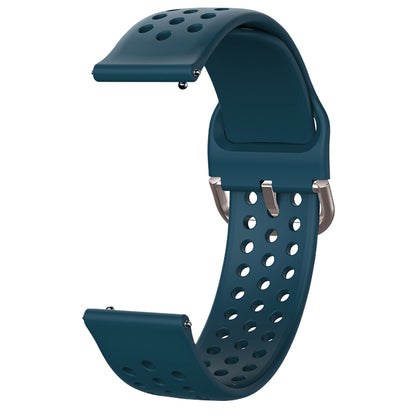 20mm Universal Round Holes Breathable Silicone Smart Watch Strap Replacement Wrist Band