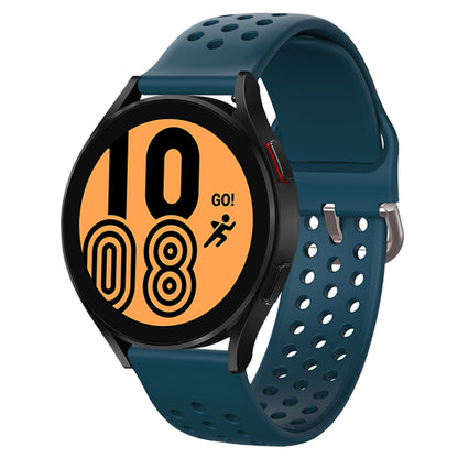 20mm Universal Round Holes Breathable Silicone Smart Watch Strap Replacement Wrist Band