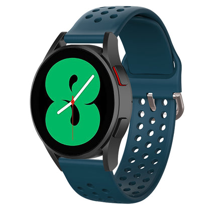 20mm Universal Round Holes Breathable Silicone Smart Watch Strap Replacement Wrist Band