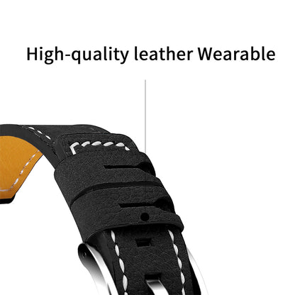 For Huawei Watch GT 2 42mm/Watch 2 Universal Watch Strap Cowhide Leather Wrist Band Replacement Watchband (20mm)
