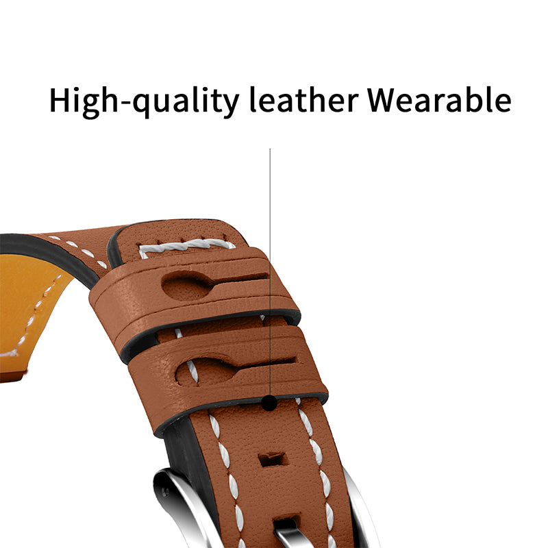 For Huawei Watch GT 2 42mm/Watch 2 Universal Watch Strap Cowhide Leather Wrist Band Replacement Watchband (20mm)