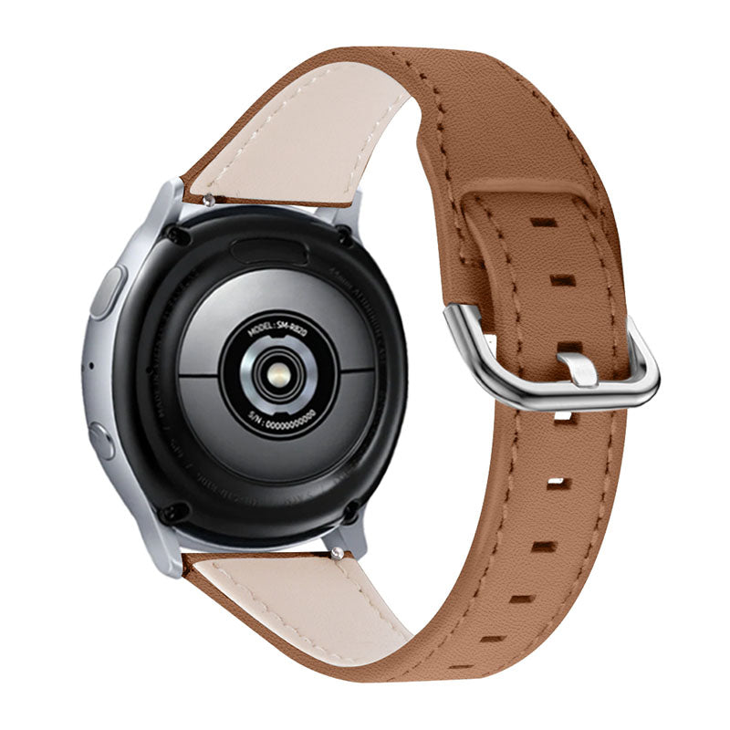 For TicWatch Pro/GTX Replacement Watchband Cowhide Leather Watch Strap with Stainless Steel Buckle (22mm)
