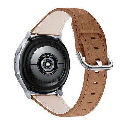 For TicWatch Pro/GTX Replacement Watchband Cowhide Leather Watch Strap with Stainless Steel Buckle (22mm)