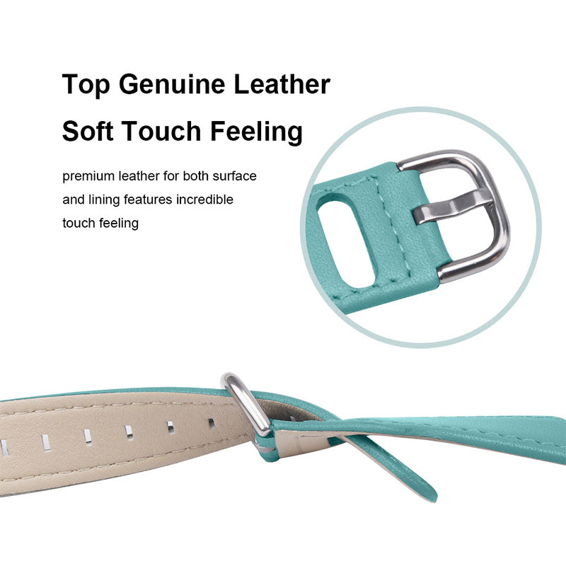 For TicWatch Pro/GTX Replacement Watchband Cowhide Leather Watch Strap with Stainless Steel Buckle (22mm)