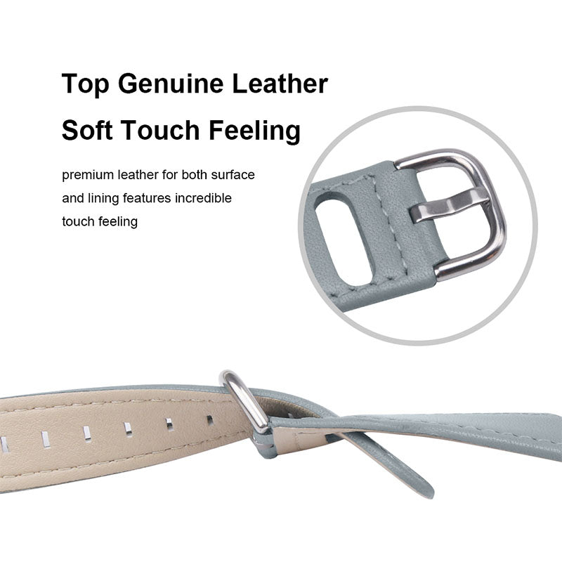 For TicWatch Pro/GTX Replacement Watchband Cowhide Leather Watch Strap with Stainless Steel Buckle (22mm)