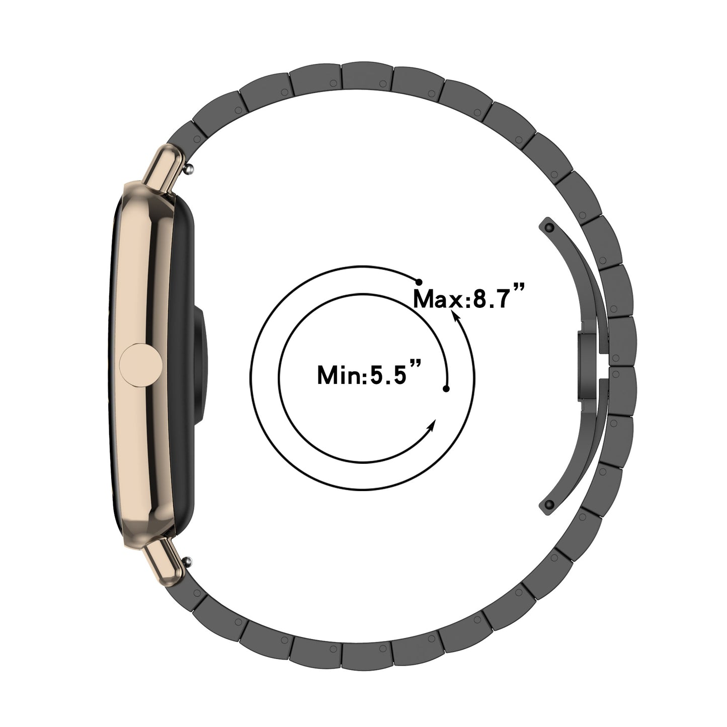 For Huawei Watch Fit Mini 16mm Stainless Steel Watchband Smart Watch Strap Replacement
