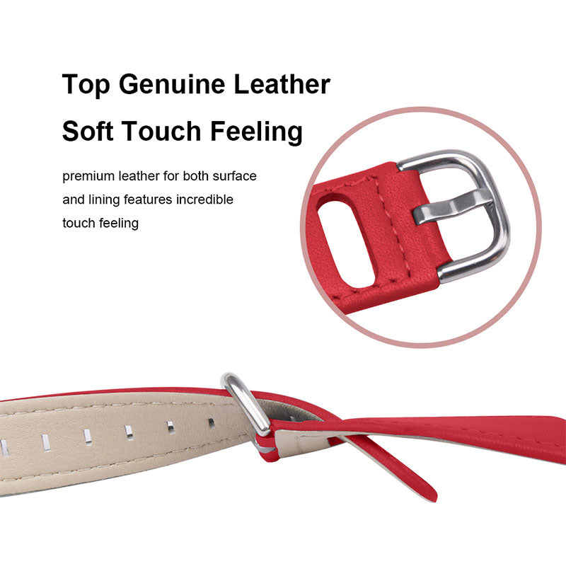 For Pebble Time Round/Pebble 2 Cowhide Leather Watch Band 20mm Universal Watch Strap with Stainless Steel Buckle