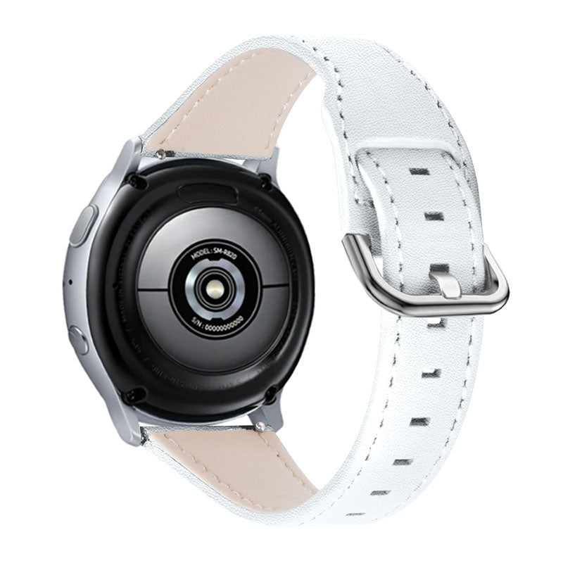 For Pebble Time Round/Pebble 2 Cowhide Leather Watch Band 20mm Universal Watch Strap with Stainless Steel Buckle