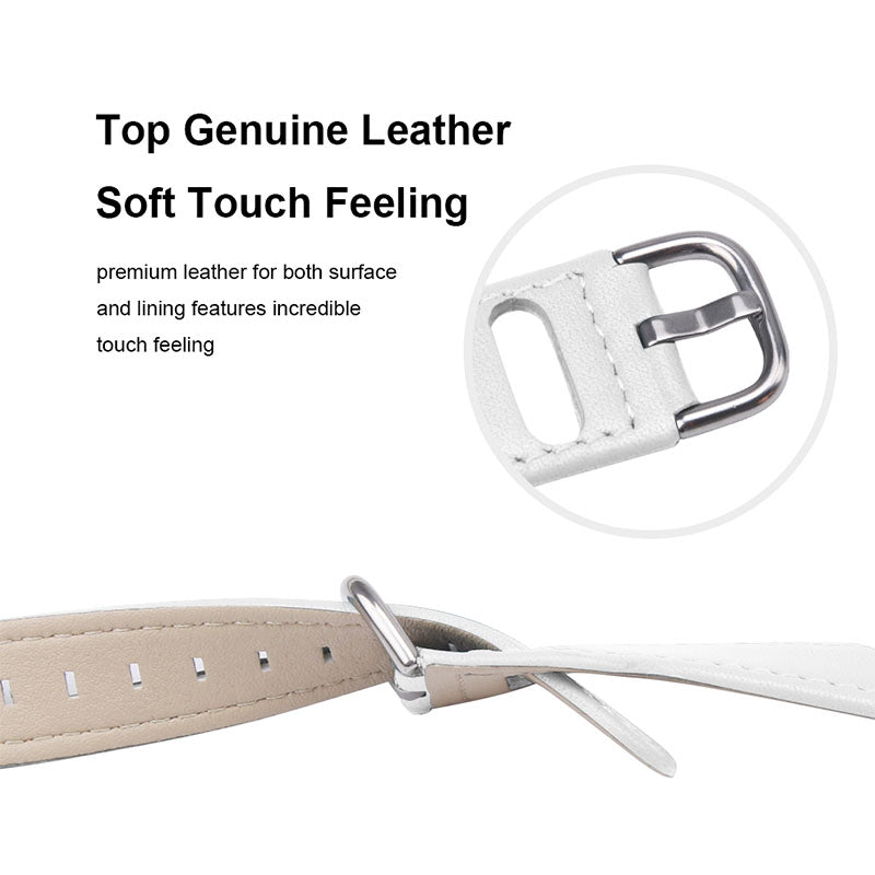 For Pebble Time Round/Pebble 2 Cowhide Leather Watch Band 20mm Universal Watch Strap with Stainless Steel Buckle