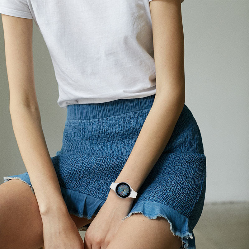 For Pebble Time Round/Pebble 2 Cowhide Leather Watch Band 20mm Universal Watch Strap with Stainless Steel Buckle