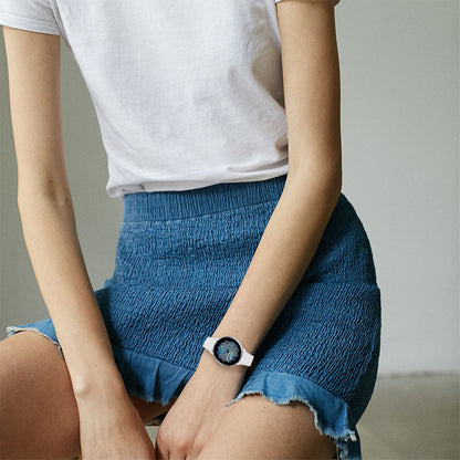 For Pebble Time Round/Pebble 2 Cowhide Leather Watch Band 20mm Universal Watch Strap with Stainless Steel Buckle
