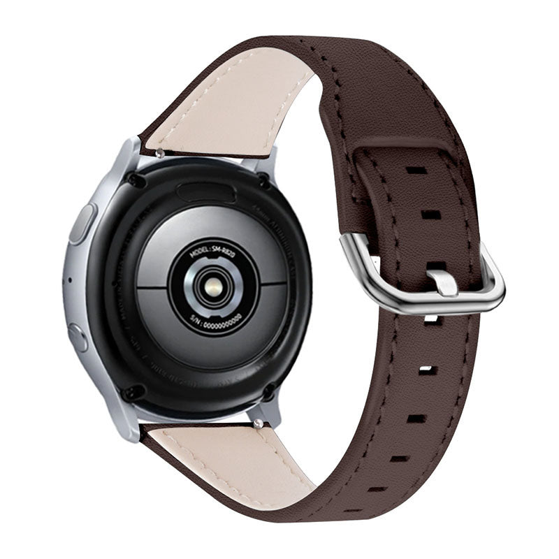 For Pebble Time Round/Pebble 2 Cowhide Leather Watch Band 20mm Universal Watch Strap with Stainless Steel Buckle