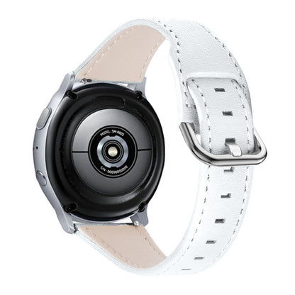 20mm Universal Watchband for Ticwatch 2/Ticwatch E/Ticwatch C2 Cowhide Leather Watch Strap with Stainless Steel Buckle